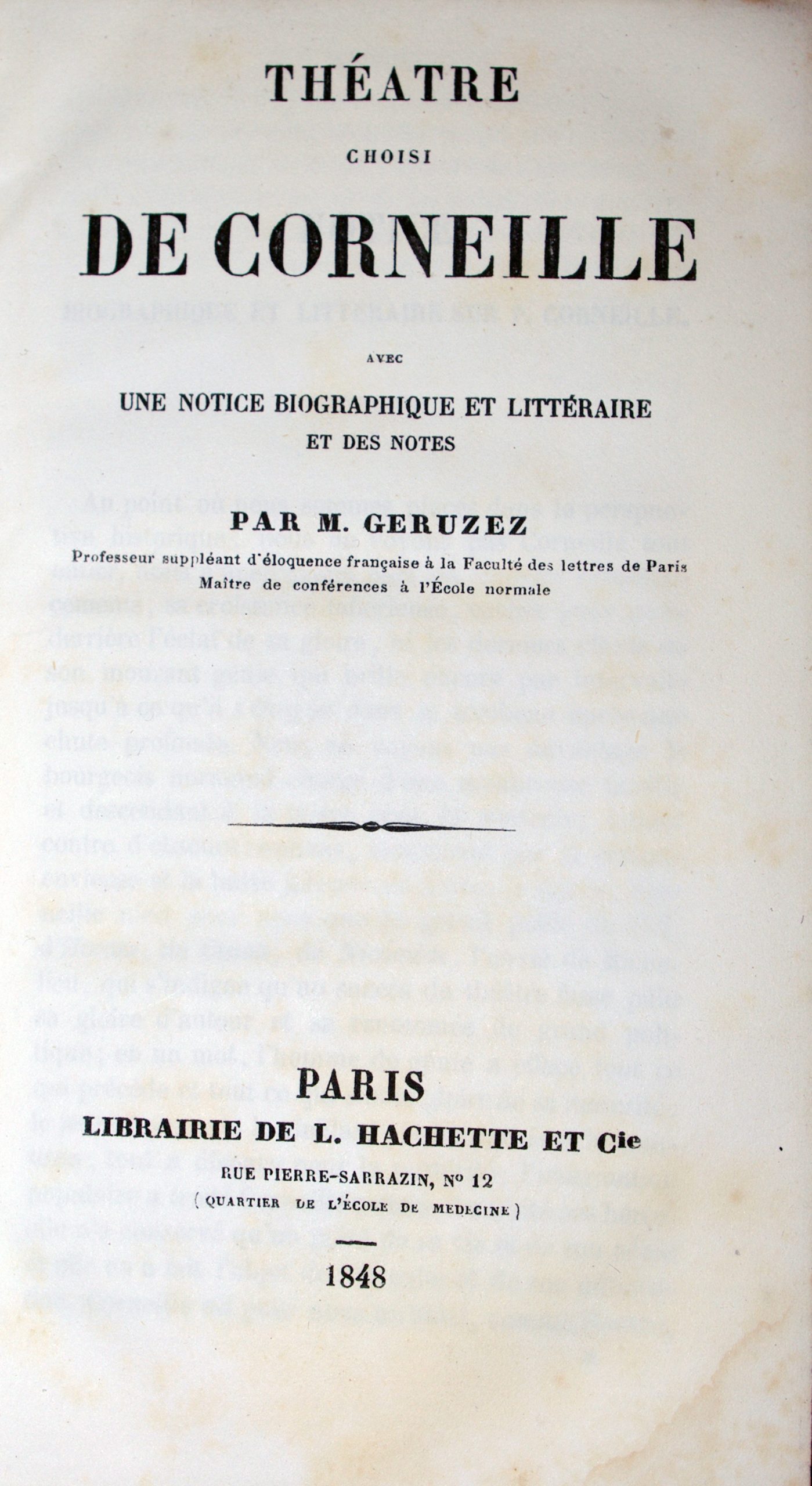 Theatre Choisi De Corneille: Avec une notice biographique et litteraire et des notes - Image 2