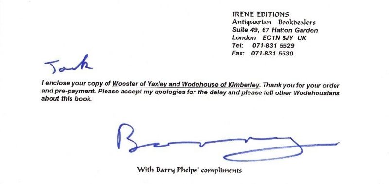 Wooster of Yaxley & Wodehouse of Kimberley, Parallel Peerages - Image 3